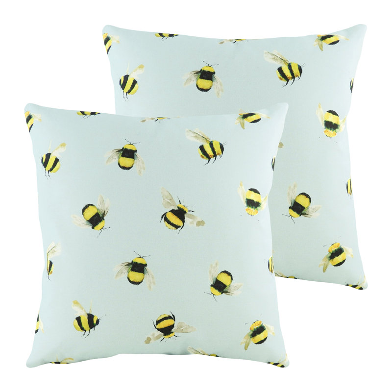 Bonham Square Cushion, Taupe/Yellow/Black, Polyester/Polyfill