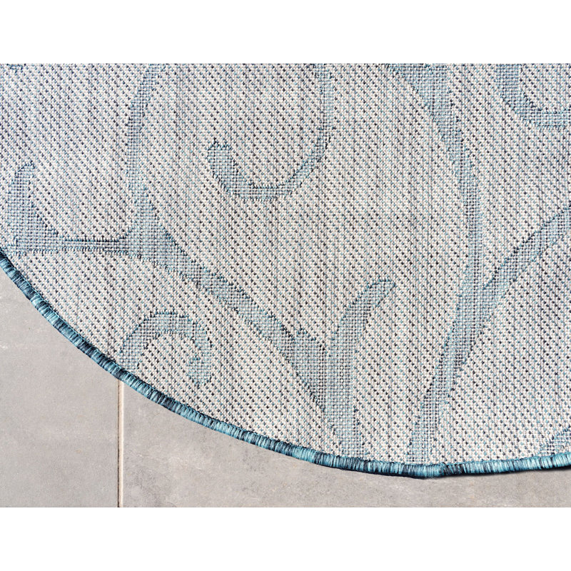 Tapis d'extérieur Kona couleur fougère, Rond 4 pi