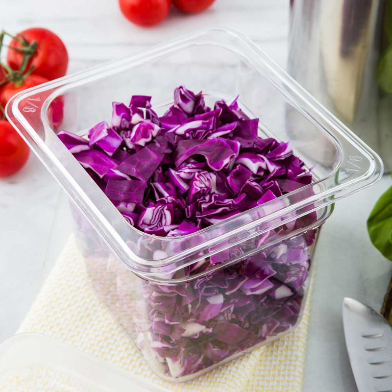 Ustensiles de cuisine pour restaurant de 6 po de profondeur, contenant commercial de 10 1/6 - congelable, résistant à la casse, casseroles froides en plastique transparent, lavables à la vaisselle, pour la cuisine, les restaurants ou les cafétérias