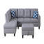 Faux Leather L - Shaped Sectional With Storage Ottoman