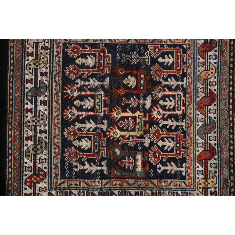 Rug & Kilim’S Classic Rug In Blue And Red Geometric Tribal Pattern, Rectangle 8' x 10'