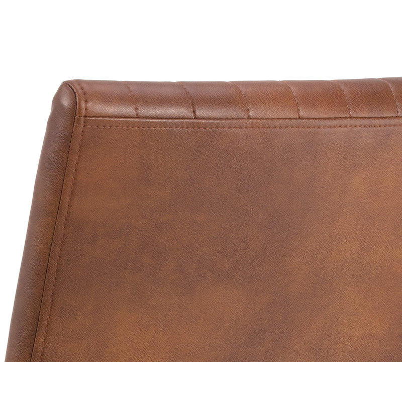 Tufted Armchair, Tan Faux Leather