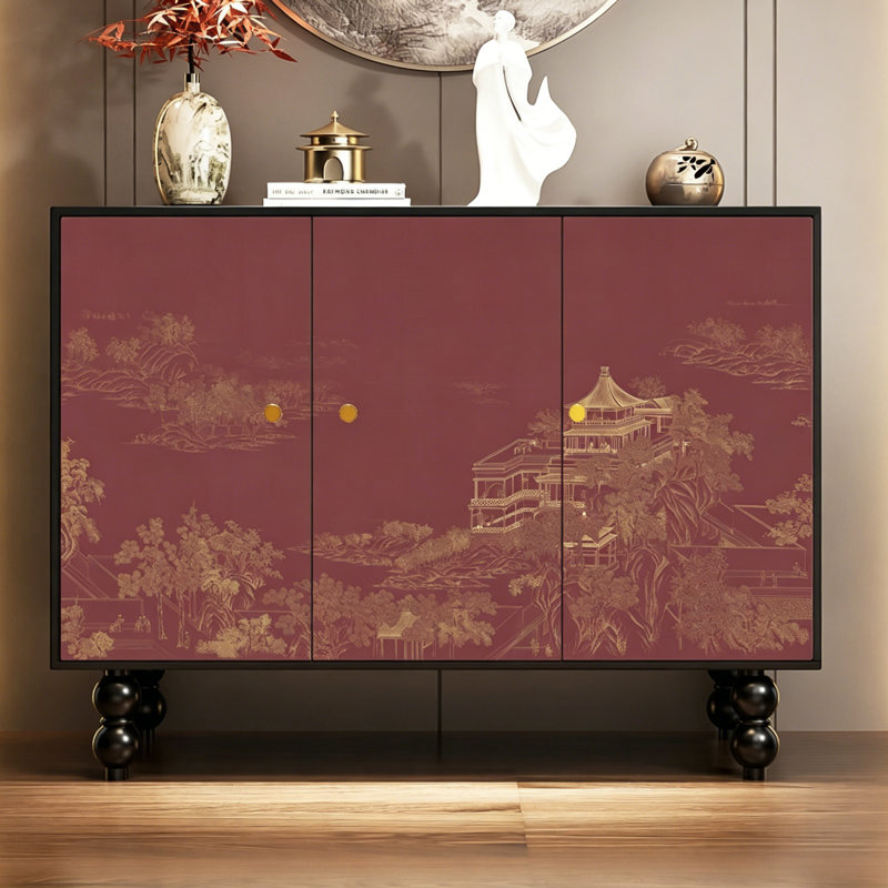 Chinese Style Wooden Entryway Storage Cabinet