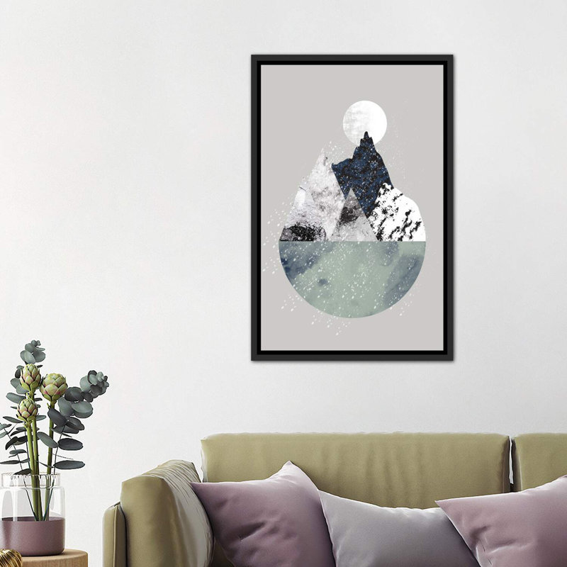 «Winter» - reproduction, H 40 po x l 26 po x P 1,5 po, Toile avec cadre noir patiné