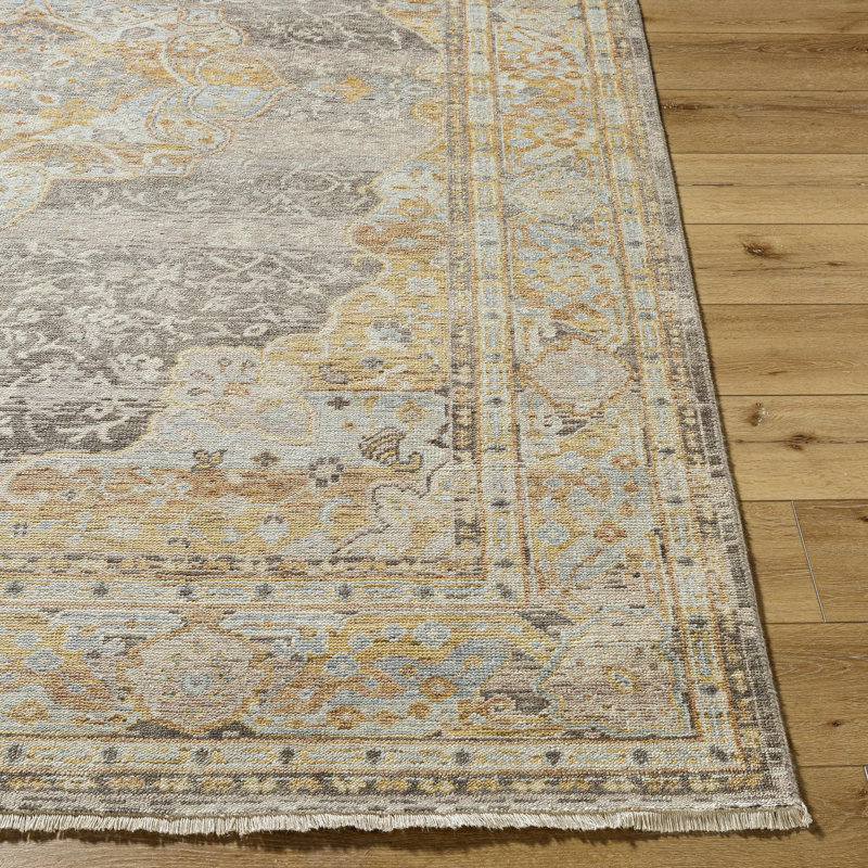 Cappadocia Hand Knotted Wool Abstract Area Rug in Green, Rectangle 5'5" x 8'5"