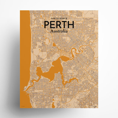 «Perth City Map», impression