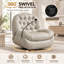 Fauteuil inclinable manuel surdimensionné de 81 cm de large avec pivot à 360°, support pour téléphone et poche latérale-1041615896