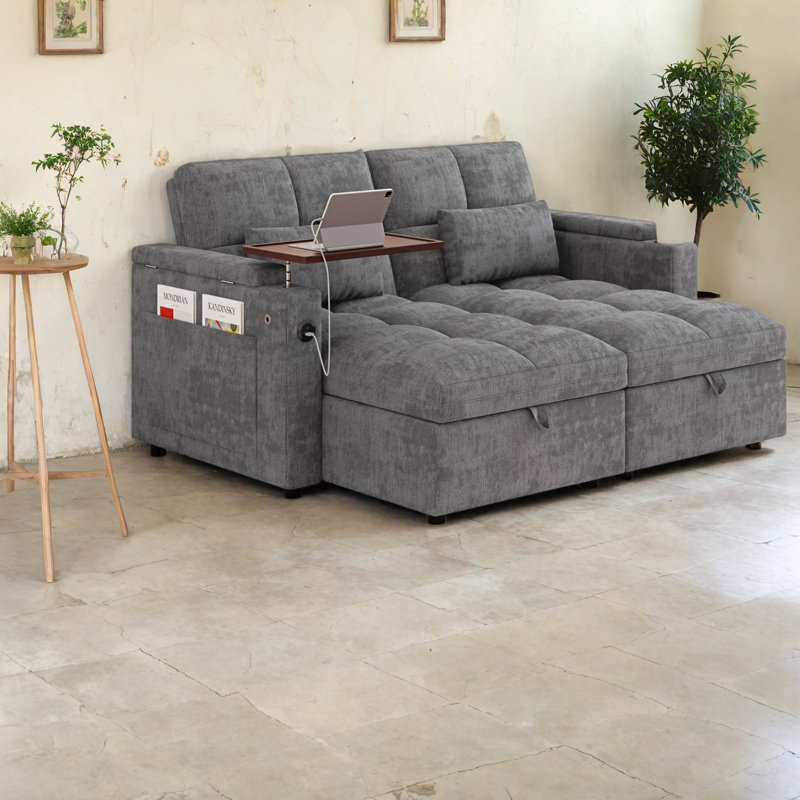Canapé modulaire avec rangement, canapé-lit en chenille de 66,33 pouces, maison moderne