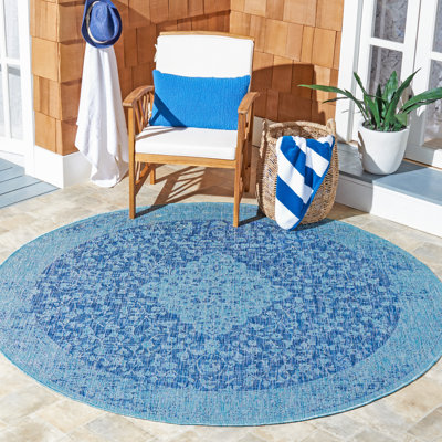 Tapis d'intérieur / extérieur bleu Susanne