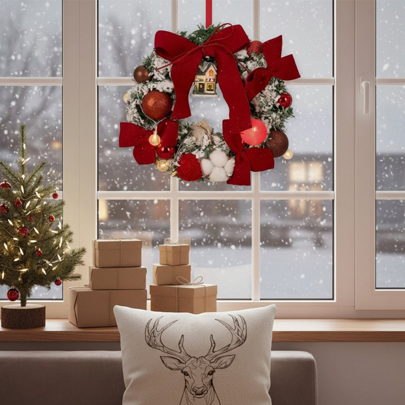 Elegant Christmas Wreath with Mixed Decorations