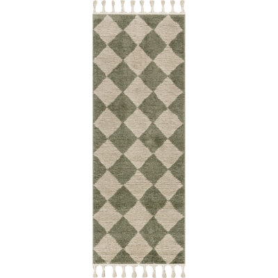 Fent High/Low Diamond Tassel Area Rug