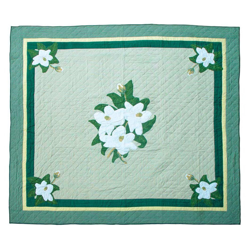 Courtepointe réversible en coton standard Latine Green, Courtepointe simple