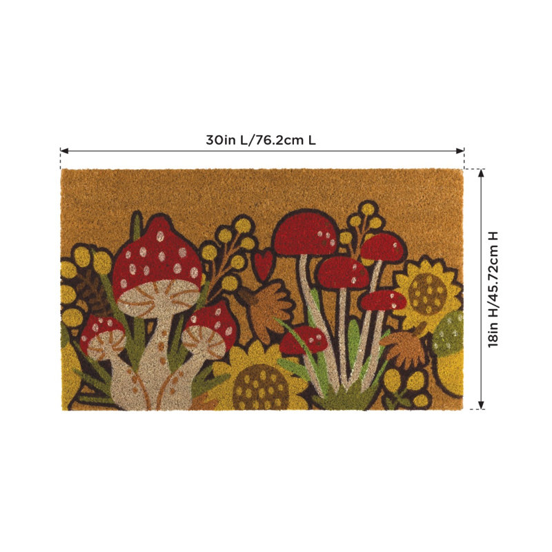 Paillasson antidérapant 30x18, Mushroom