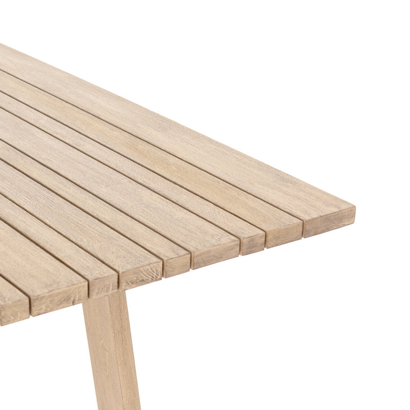 Minimalist Nude Teak Rectangular Outdoor Dinner Table