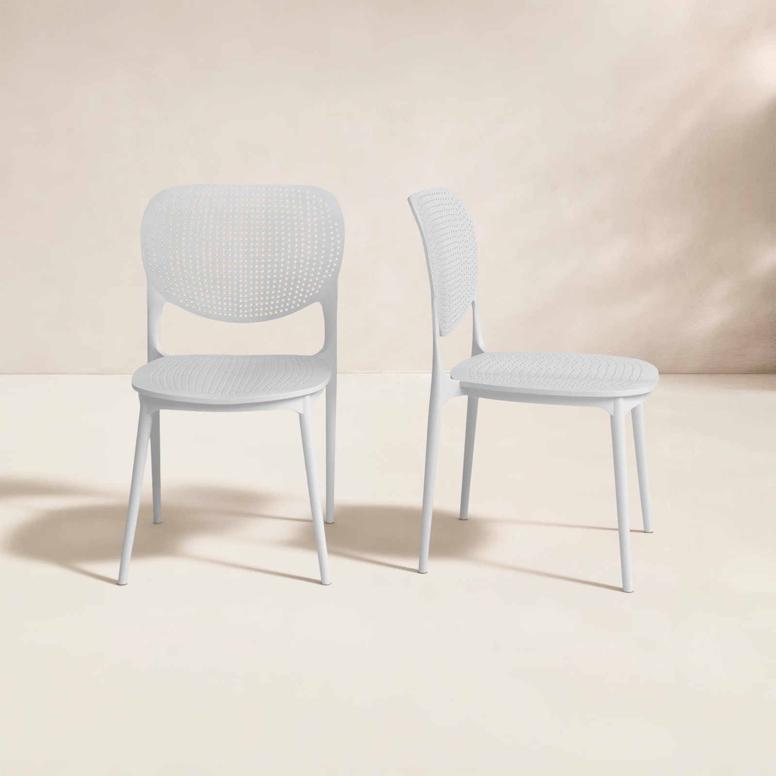 Alyisa Premium All-Weather Wicker Outdoor Dining Side Chair, White