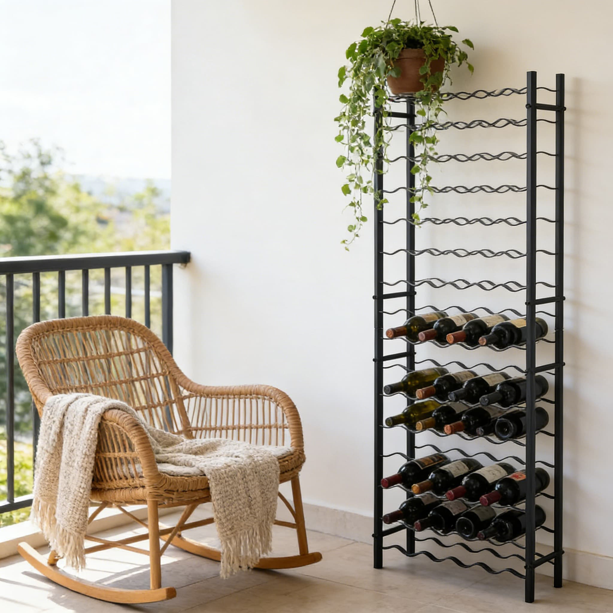 Prep & Savour 96 Bottle Wine Rack, Heavy Duty Iron Construction With ...