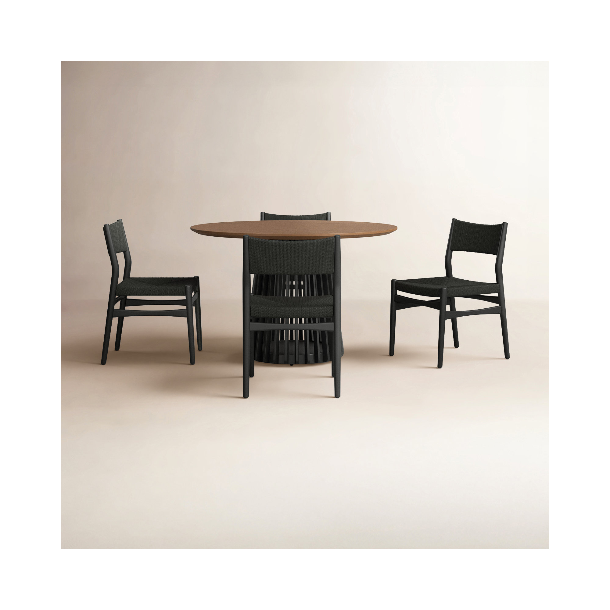Buffolino 5 - Piece Extendable Dining Set, Black, Black, Walnut