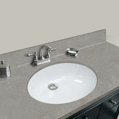MagickWoods 49"W X 22"D Deep Gray Cultured Marble Vanity Top With Oval Integrated Bowl