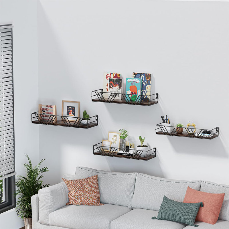 Ensemble de 4 tablettes flottantes en bois