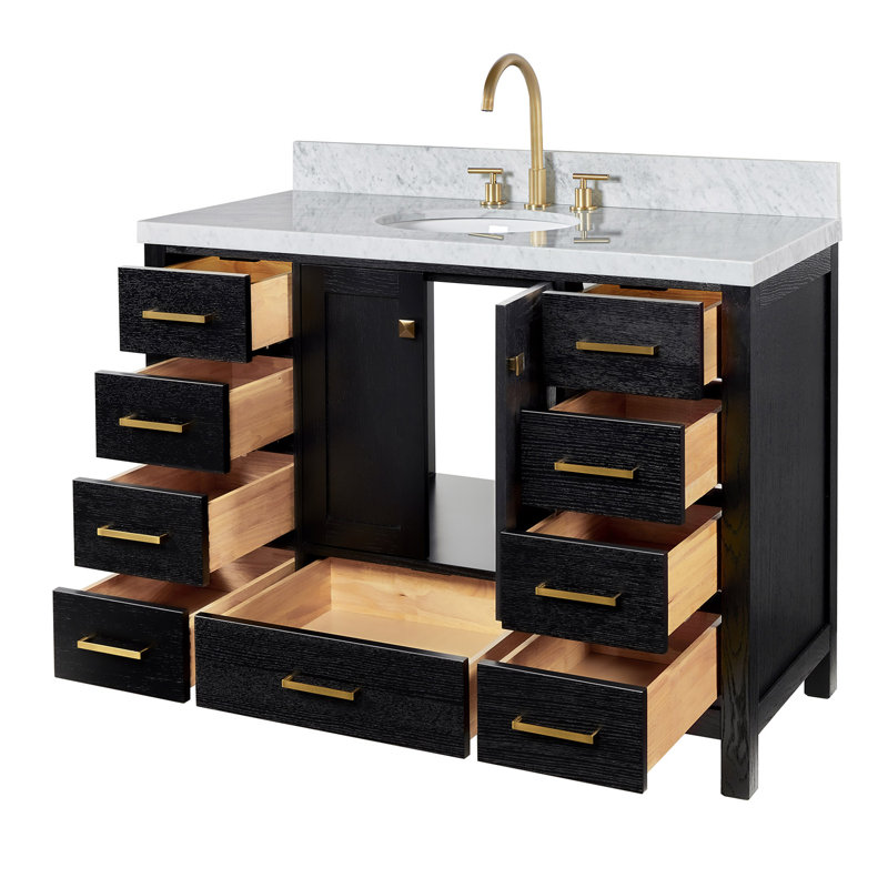 Amariani 48" Single Bathroom Vanity Set, Black Oak