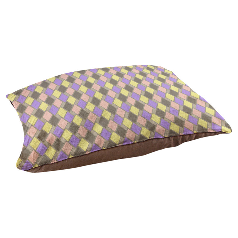 Coussin de diamants rétro Byrge, Très grand (l 52 po x P 42 po x H 17 po), Vert foncé / mauve