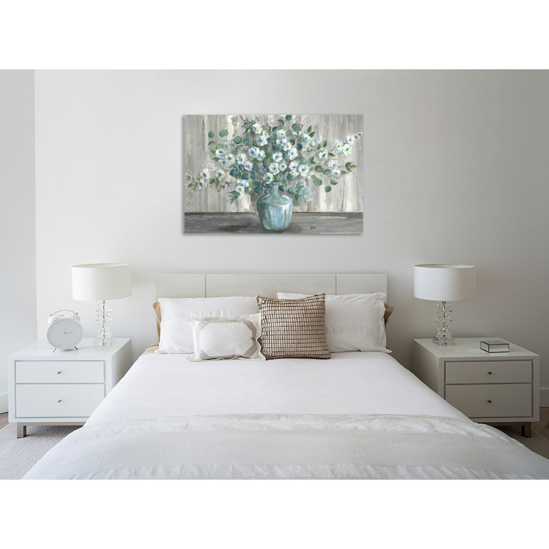 Fleurs de pommier en toile tendue sur toile, H 32 po x l 48 po x P 1,5 po