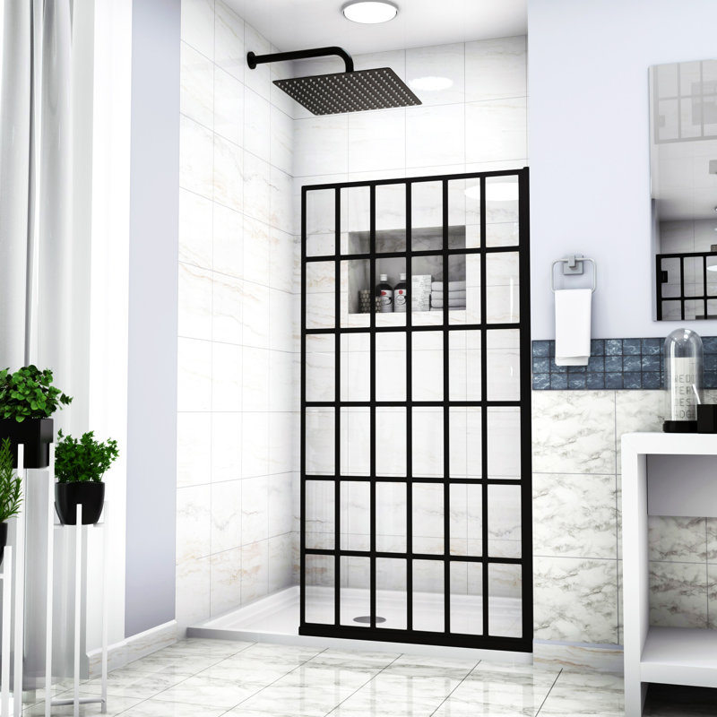 Porte de douche à panneau simple sans cadre l 34 "x H 72"