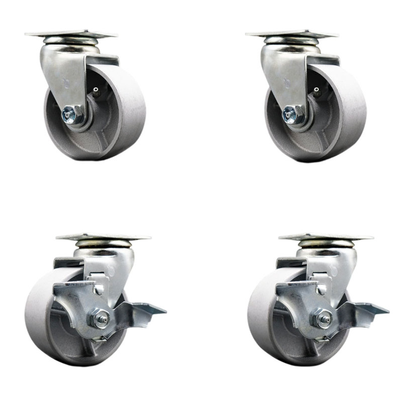 4-Piece Semi Steel Caster Set
