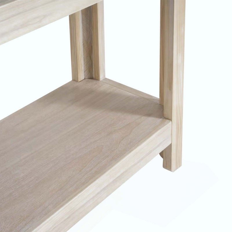 Console de style ferme moderne, table d'entrée minimaliste avec plateau en placage de bois et coins arrondis pour couloir ou salon