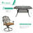 Bloomsbury Market 9-piece Outdoor Furniture Dining Set For 8, All-weather Cast Aluminum Patio Table And Chairs Set With 8 Chairs, 63.98" Large Square Dining Table With 2.2" Umbrella Hole-642097953-665542614