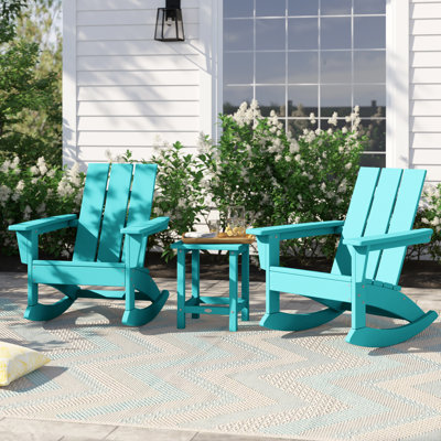 Ensemble de 3 chaises berçantes Adirondack POLYWOOD x Sol 72 Jamarion