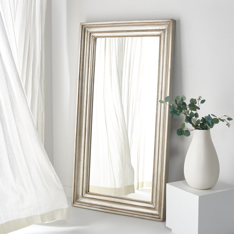 Grand miroir mural Zachary, Argent antique