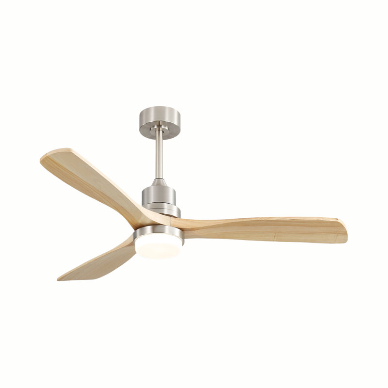 Ventilateur de plafond d'intérieur de 52 pouces avec lumière à DEL à intensité variable et télécommande à 6 vitesses avec 3 moteurs à courant continu pour la chambre à coucher