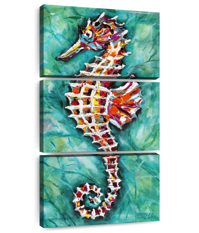 Hippocampe radiant I, H 27 po x l 12 po
