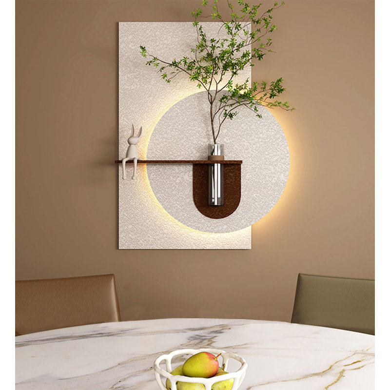 Vase moderne avec plante grès, 55,12 po H x 40,55 po x P 1,38 po, Brun / blanc / vert