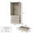 77.1'' H Linen-Textured 2-Door Armoire With 3 Drawers