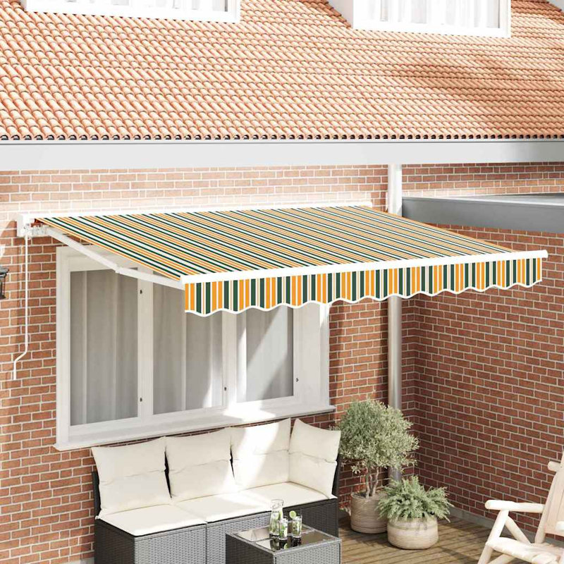 VidaXL Retractable, Striped, Green/Yellow/White, 250cm W x 200cm D