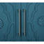 Grande armoire de rangement 63 po avec poignée en métal, portes à fleurs sculptées, console en bois Mordern avec tablettes réglables pour le salon, la cuisine et le vestibule (bleu marine)
