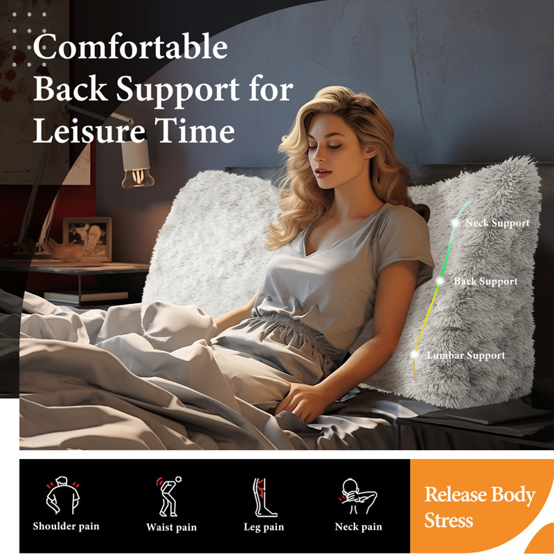 Asseyez-vous sur le dos, confort, peluche, tête de lit, coussin de lecture, coussin de soutien du dossier, dossier, compression