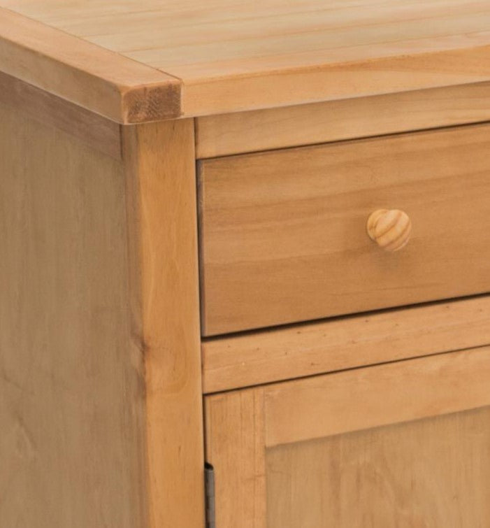 Buffet en bois massif (long), Ciré naturel
