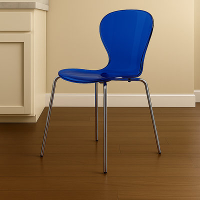 Edenfield Modern Stackable Dining Side Chair – Lightweight Accent Kitchen Chair with Chrome Legs for Kitchen and Dining Room