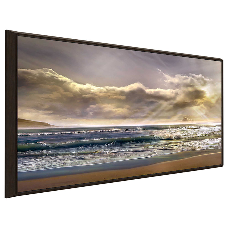 «A New Day», reproduction, H 21,5 po x l 33,5 po x P 2 po, Cadre flottant espresso