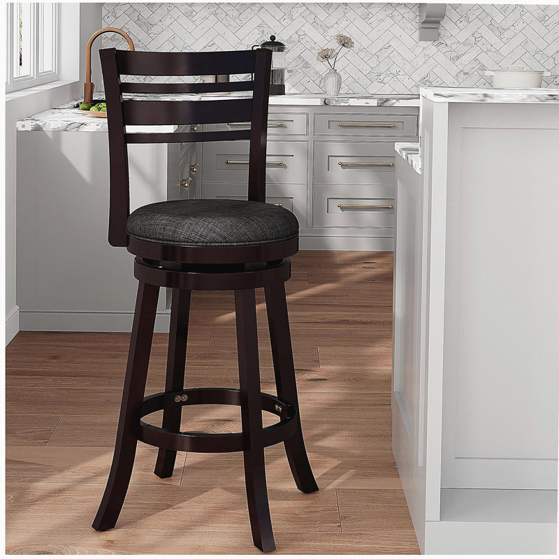 Fauteuil pivotant à dossier haut de 30 pouces, siège en tissu noir de carbone, Black, Black