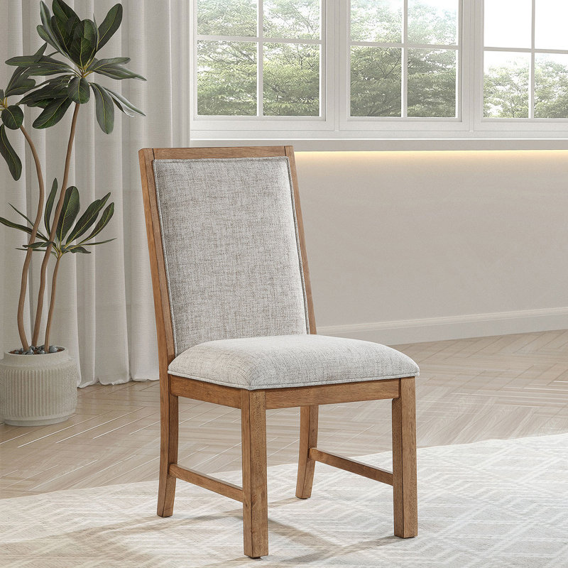 Chaise d'appoint rembourrée Natural Brown (ensemble de 2)