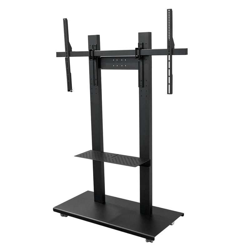 Support de plancher pivotant pour moniteur avec étagère, peut supporter jusqu'à 250 lb, Thermolaquage noir