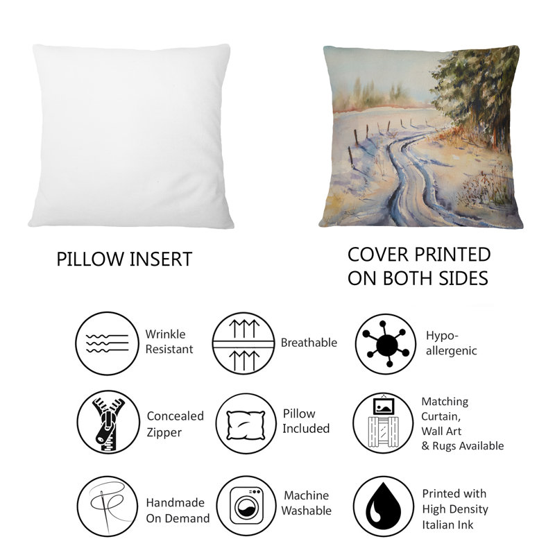 Coussin Snowy Winter Forest Landscape