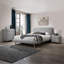 Mobilier de chambre à coucher classique à deux tiroirs gris avec deux tiroirs