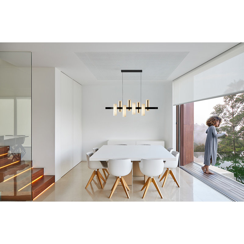 Black Note 8 - Light LED Pendant, Matte Black, Ivory White, 2700K Bulb Temperature