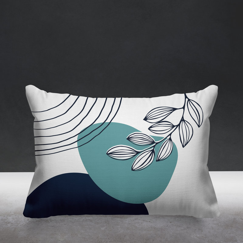 Coussin intérieur / extérieur Lupita, Ciel / bleu marine