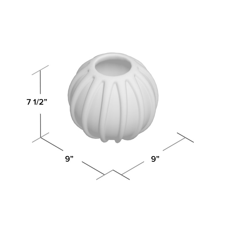 Artic Glass Table Vase, 7.5" H x 9" W x 9" D